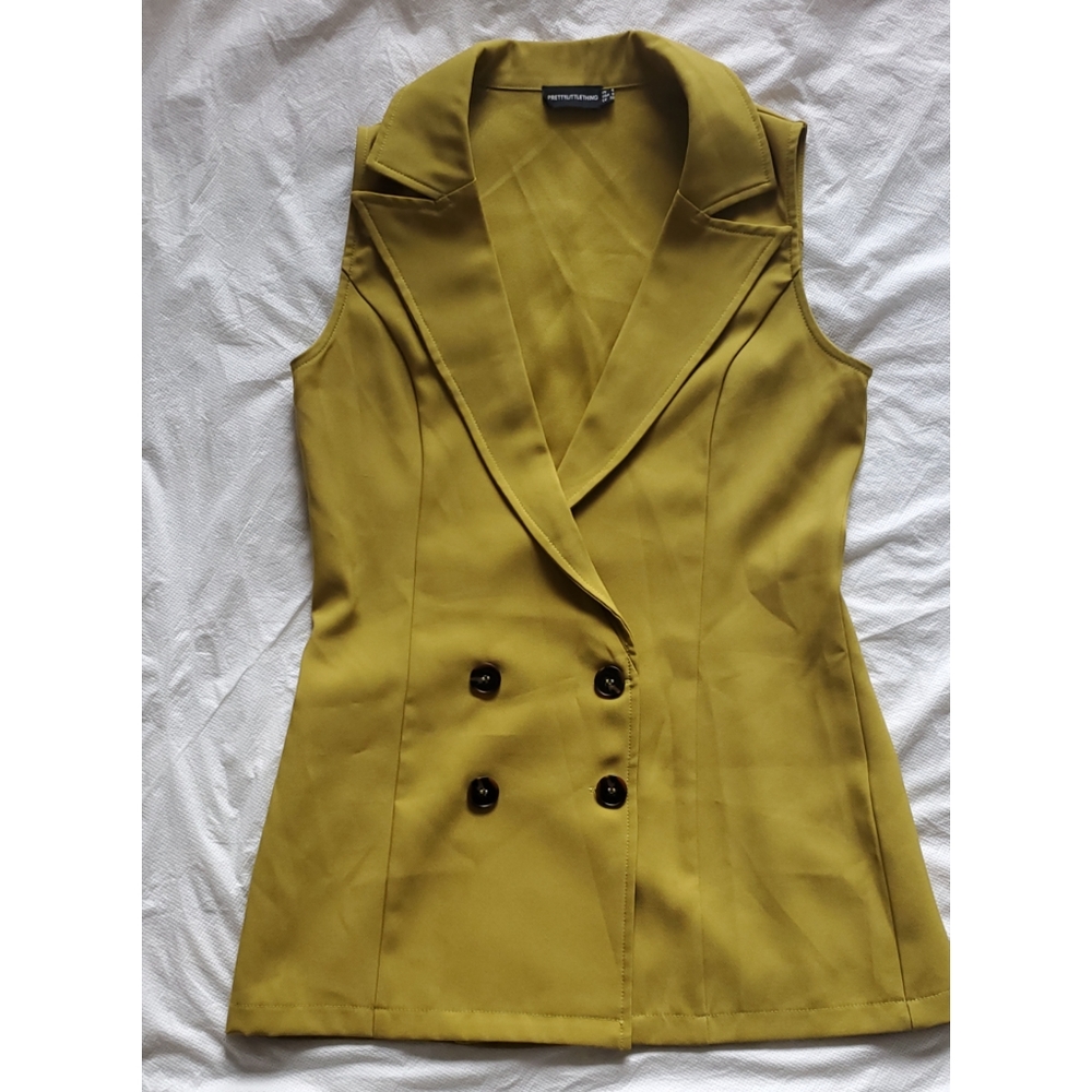 Olive Button Detail Longline Tank